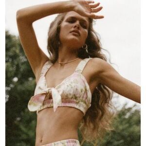 Spell & The Gypsy Women’s Rose Garden Crop Bra Top in Cream Sz M